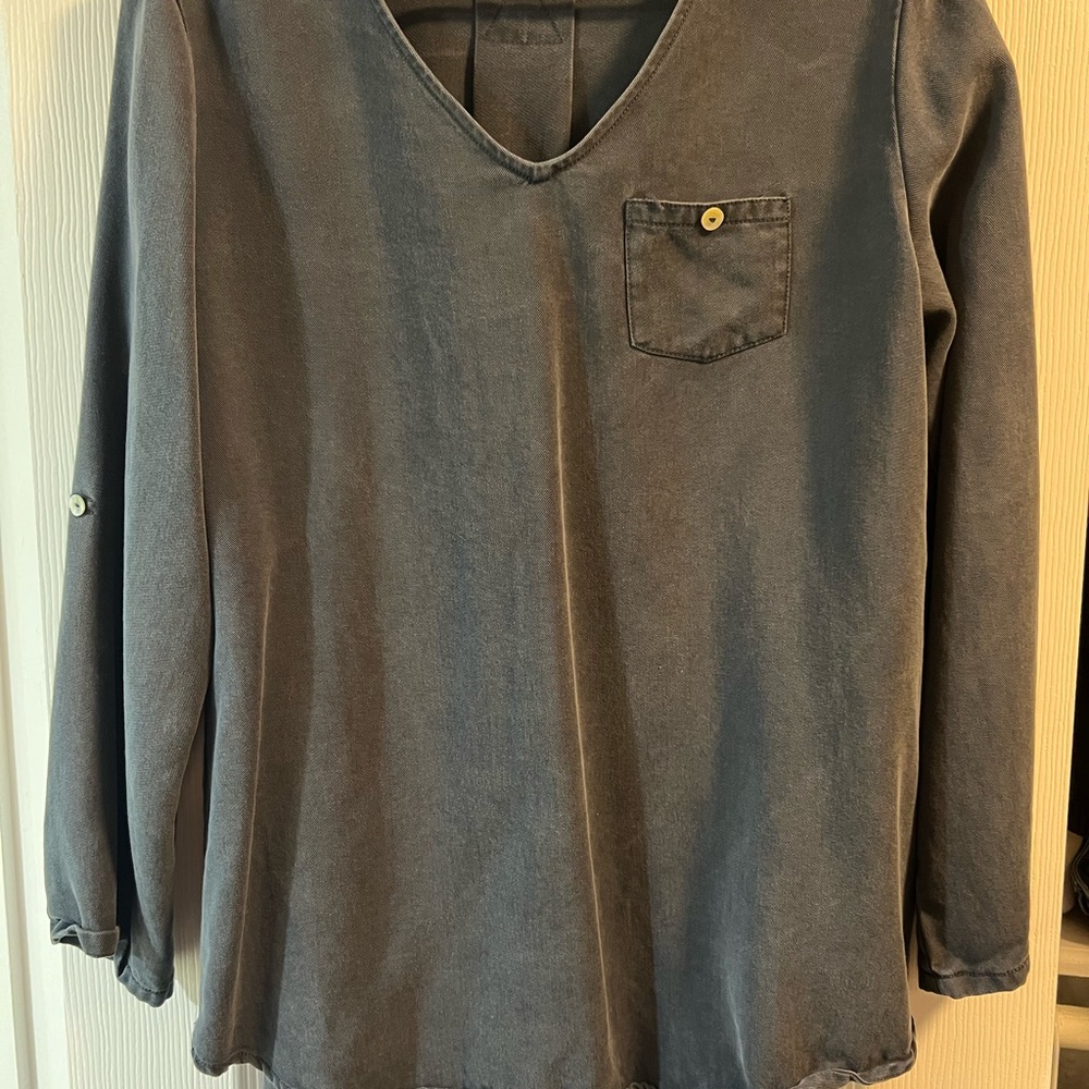 Soft Surroundings Charcoal V-Neck Top